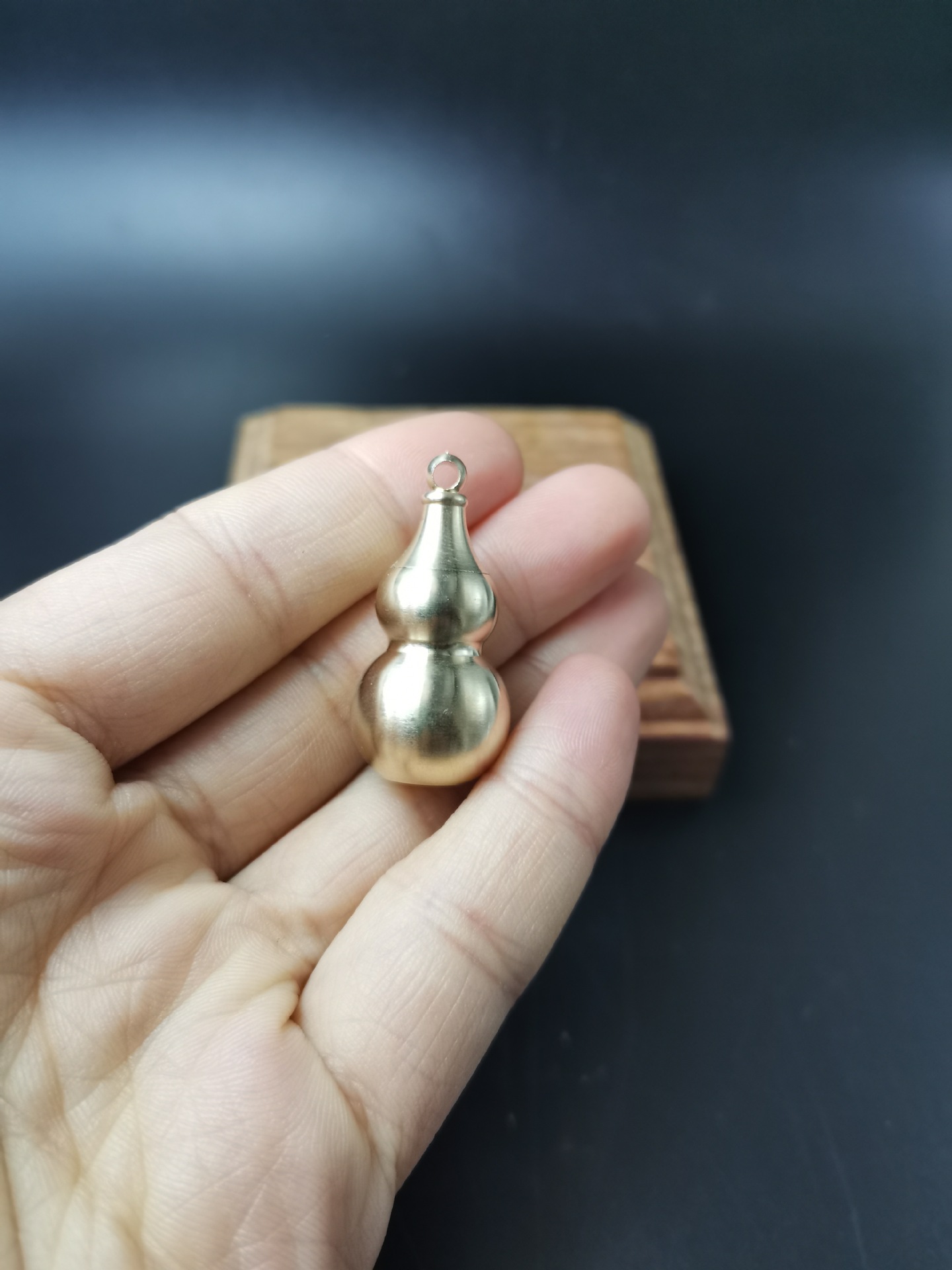 黄铜材质 圆头空心小铜葫芦 可打开铜葫芦钥匙扣配件纯铜葫芦挂件