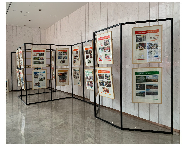 八棱柱书画画展展示架摄影展校园艺术作品展背景展架画廊屏风隔断