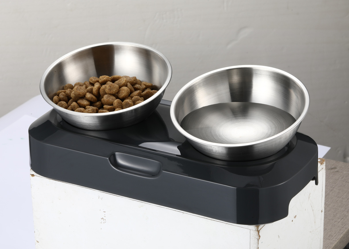 adjustable stainless steel  bowl  double bowl  food set tilting  dog food bowl stainless steel pet bowl