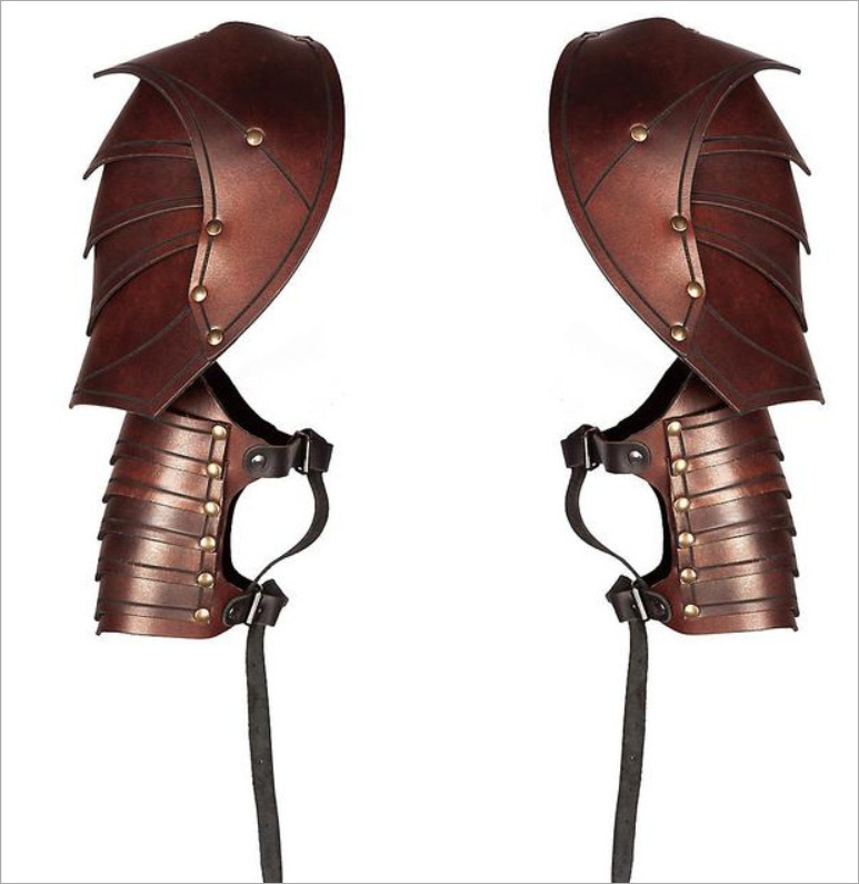 中世纪文艺复兴pu皮革护肩护甲护臂舞台剧表演cos摄影写真道具