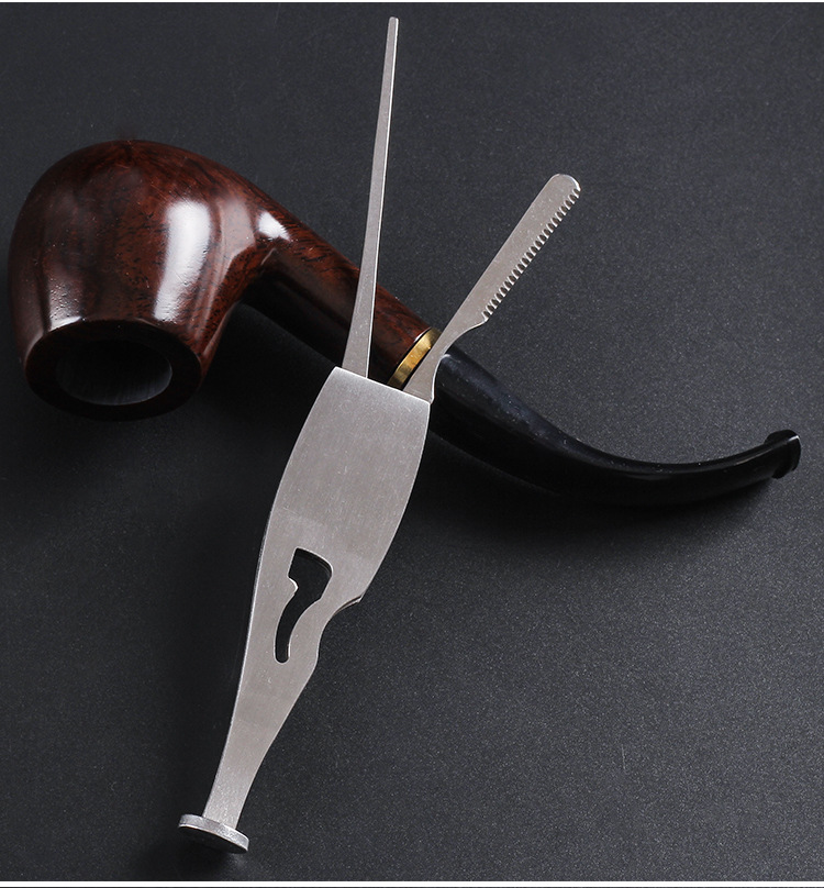 不锈钢3合1烟刀烟斗压棒烟斗配件清洁工具烟斗修碳器碳刀 tm281