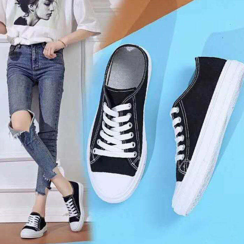 One Piece Dropshipping Spring Summer Canvas Shoes Female Students Comfortable Casual Flat Skateboard Shoes Little Daisy Lace-up Platform Pumps