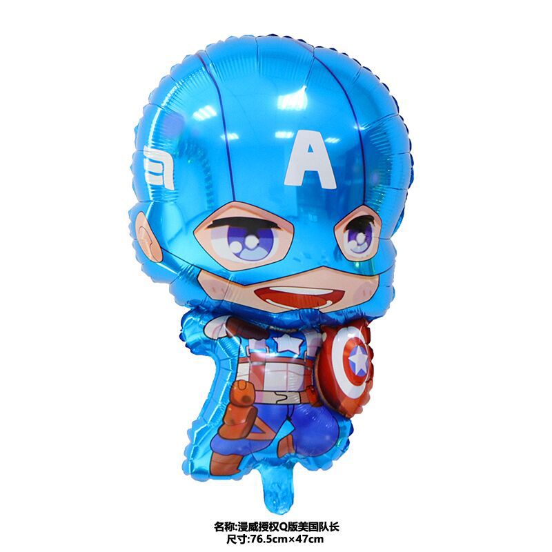 Marvel Q Version Captain America Iron Man Cartoon Aluminum Balloon Children's Baby Boy Birthday Arrangement Party