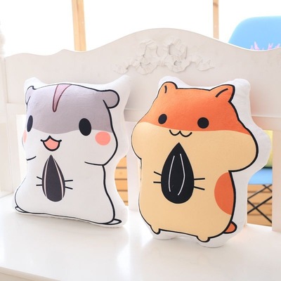 吃瓜仓鼠抱枕魔性表情瓜子仓鼠毛绒毛绒玩具表情包抱枕靠垫送女生