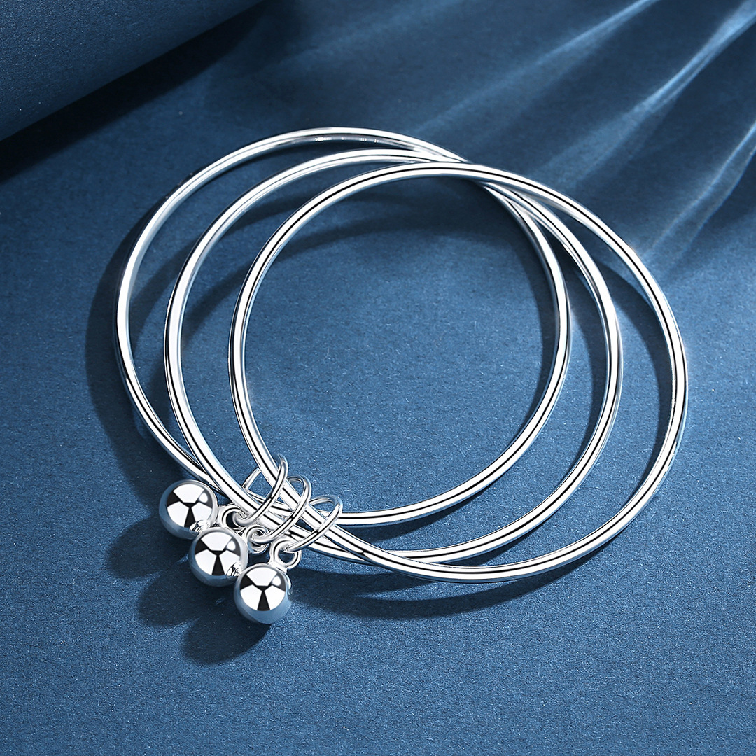 万足9999三生三世银手镯女时尚个性百搭多圈口手环厂银饰批发直销