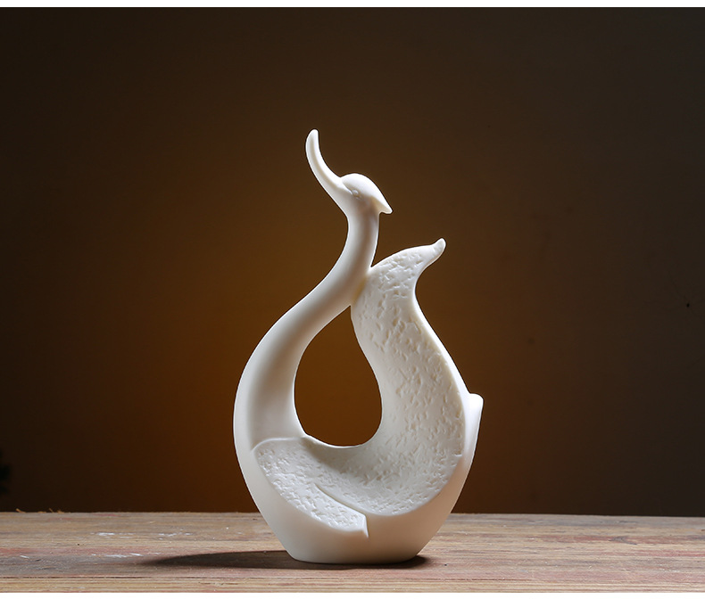 陶瓷天鹅家居摆件情侣婚庆装饰客厅卧室办公室玄关情人礼物批发