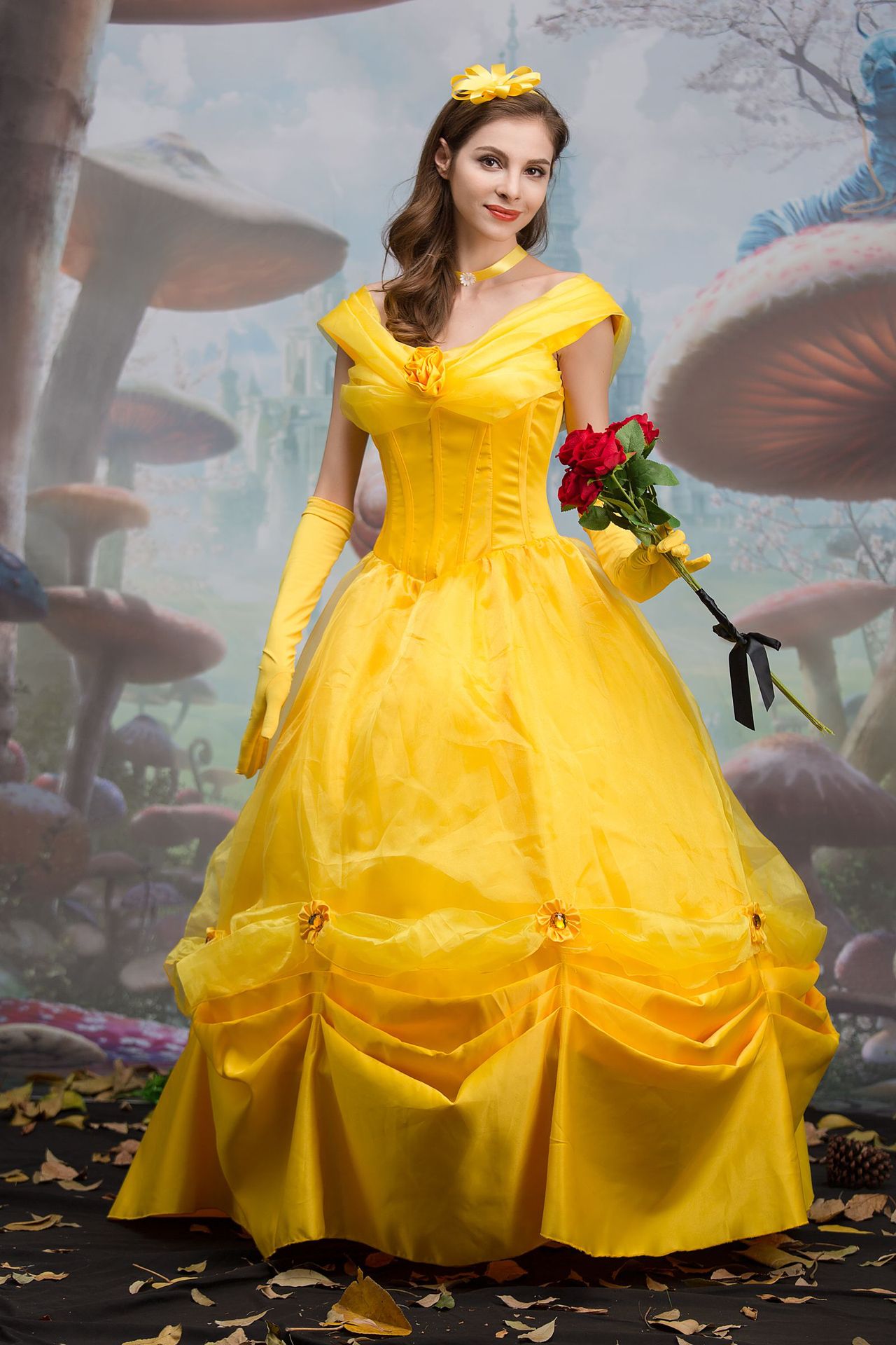 美女与野兽贝儿公主裙 万圣节贝尔舞会礼服cosplay服装派对主题