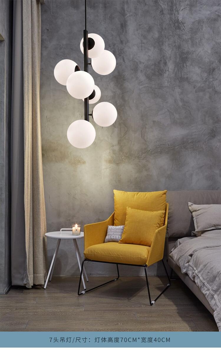 北欧简约小户型楼梯灯具复式楼中楼个性创意客厅阁楼魔豆挑高吊灯