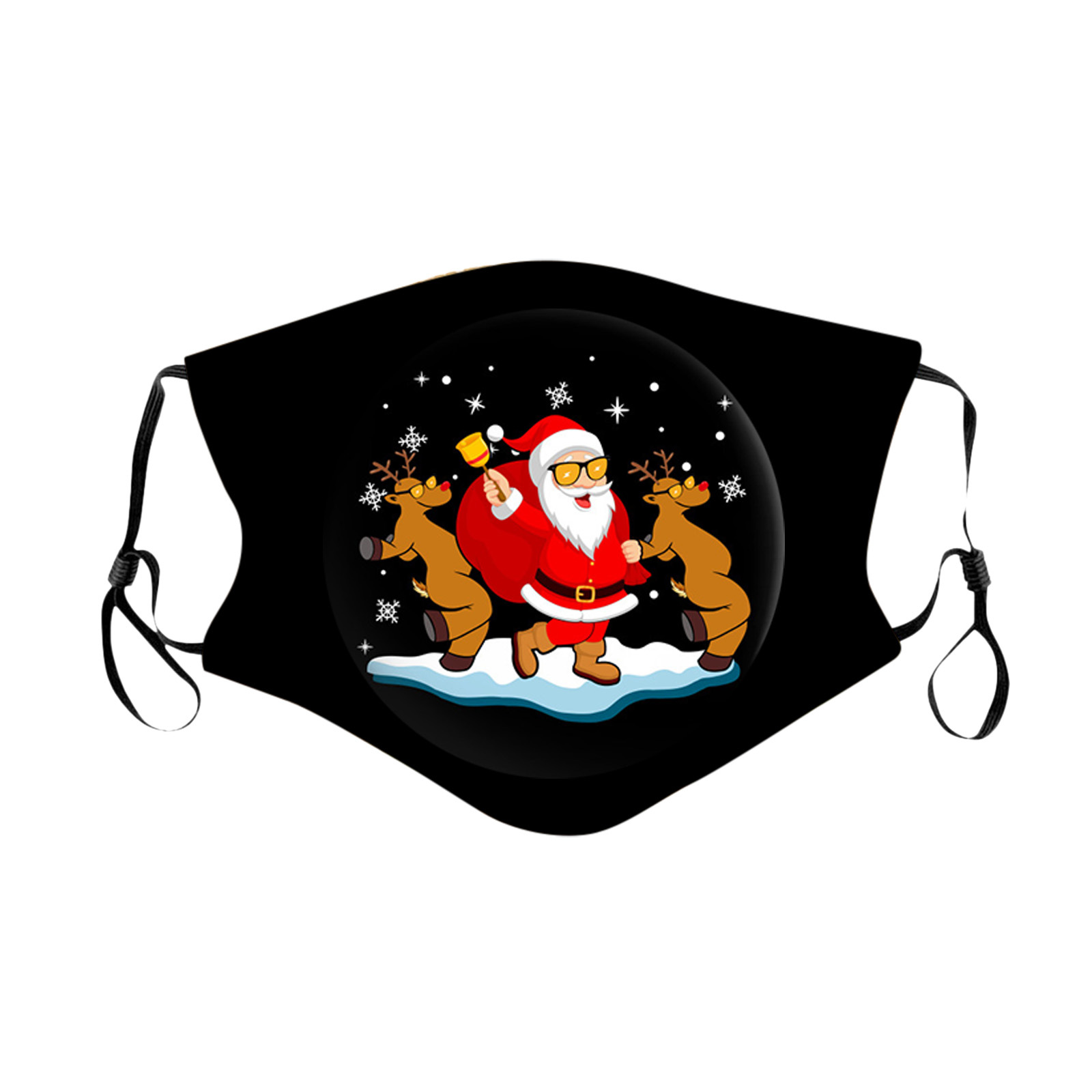 外贸新款圣诞印花口罩 可放滤片 可组合包装