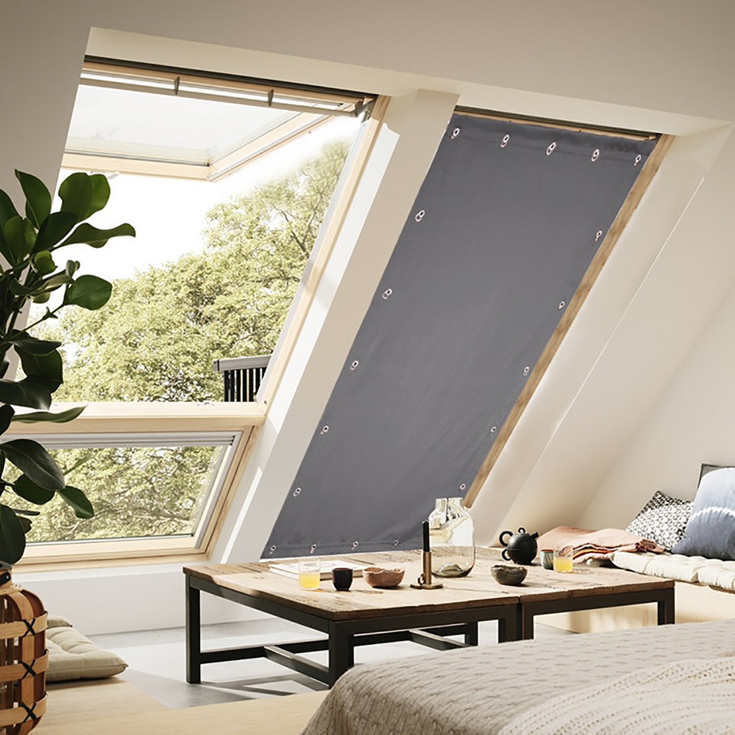 法式遮光窗帘 家用折叠式窗帘 便携旅行窗帘带吸盘 屋顶遮光布