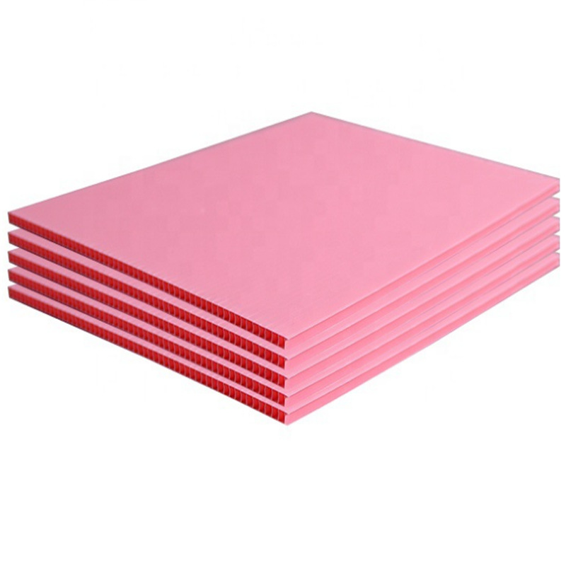 东莞供应加硬粉红色塑料瓦楞板 防静电pp中空板 防静电塑胶隔板