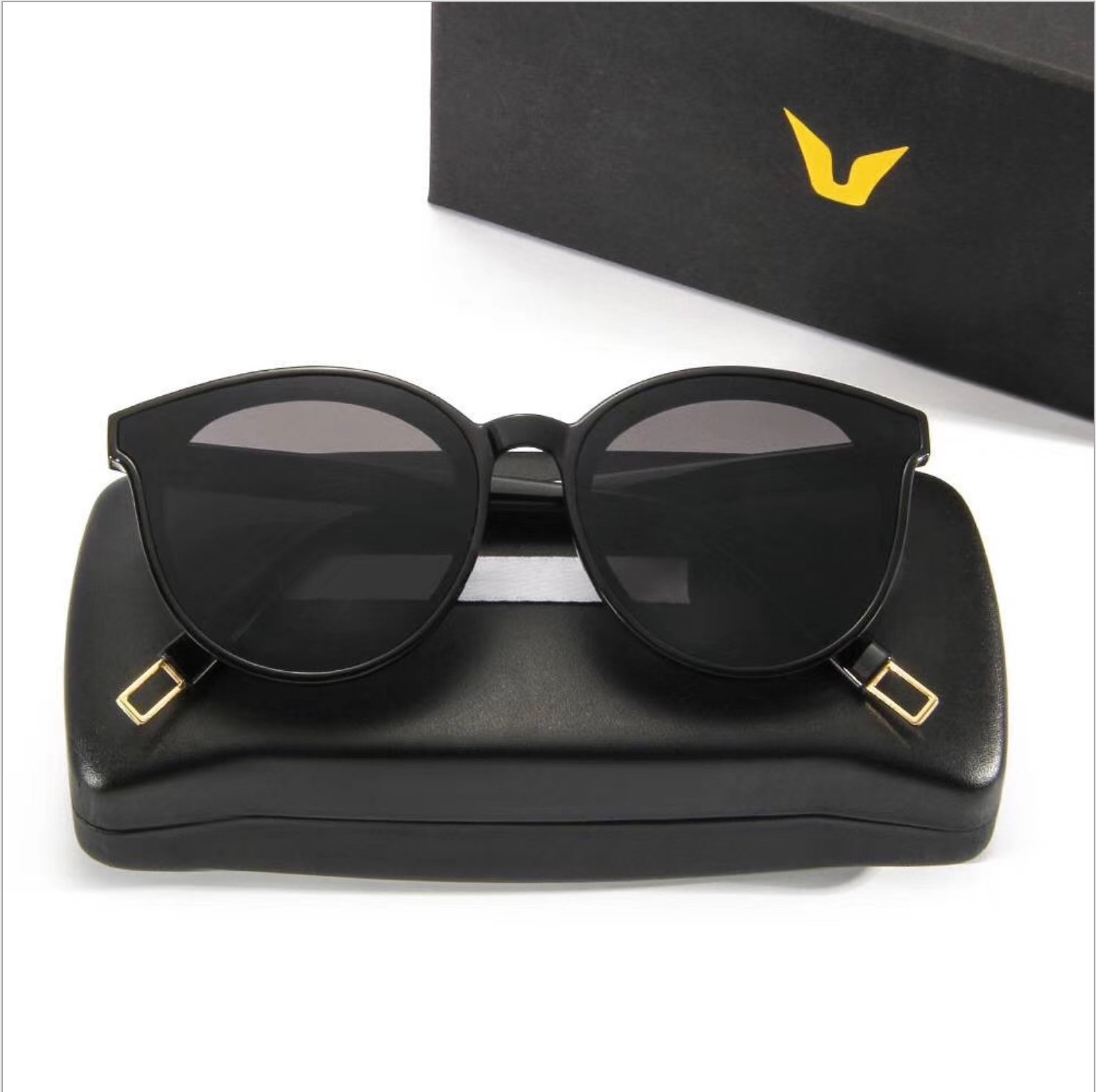 新款复古gmv牌太阳镜女士潮街拍圆形眼镜男墨镜韩版偏光太阳眼镜