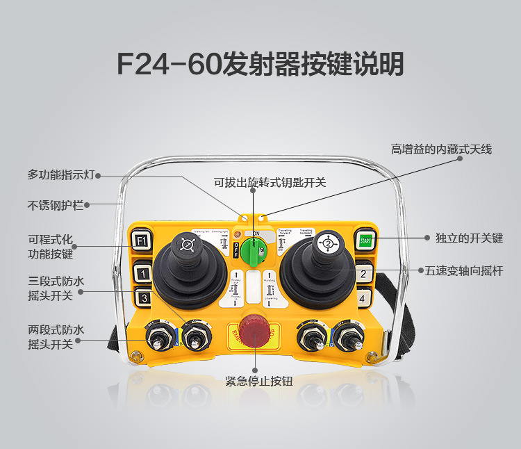 禹鼎遥控器f24-60摇杆式遥控器 行车航吊天车起重机工业遥控器