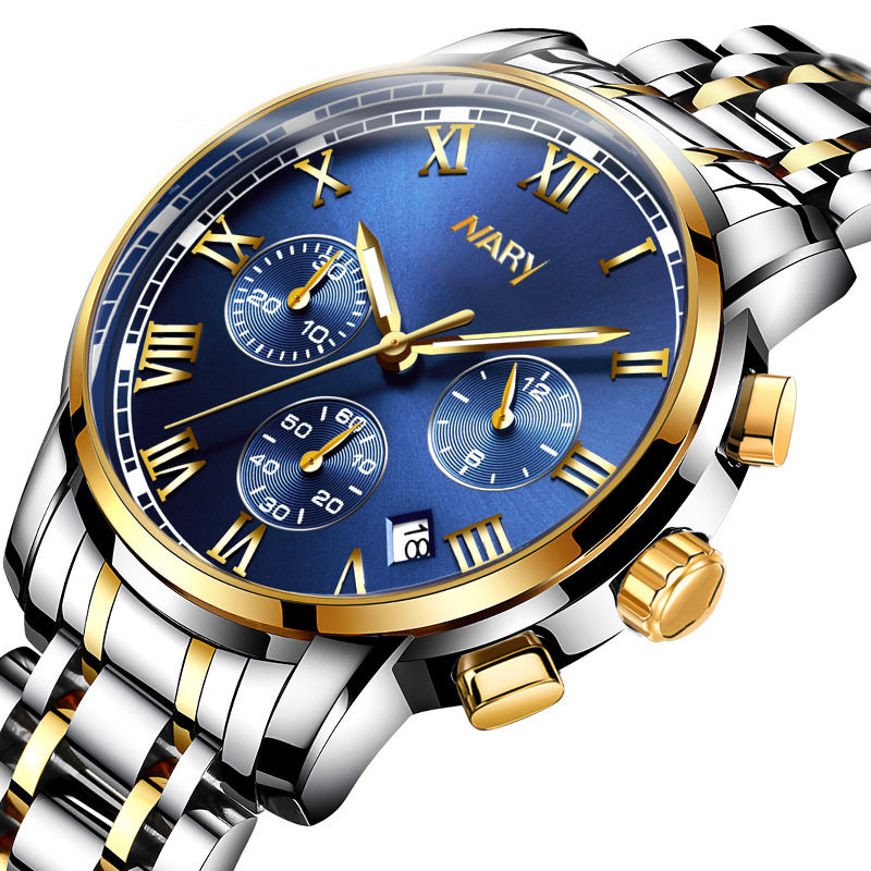 nary/耐瑞 2020新款时尚商务多功能运动防水男士石英手表厂家直销