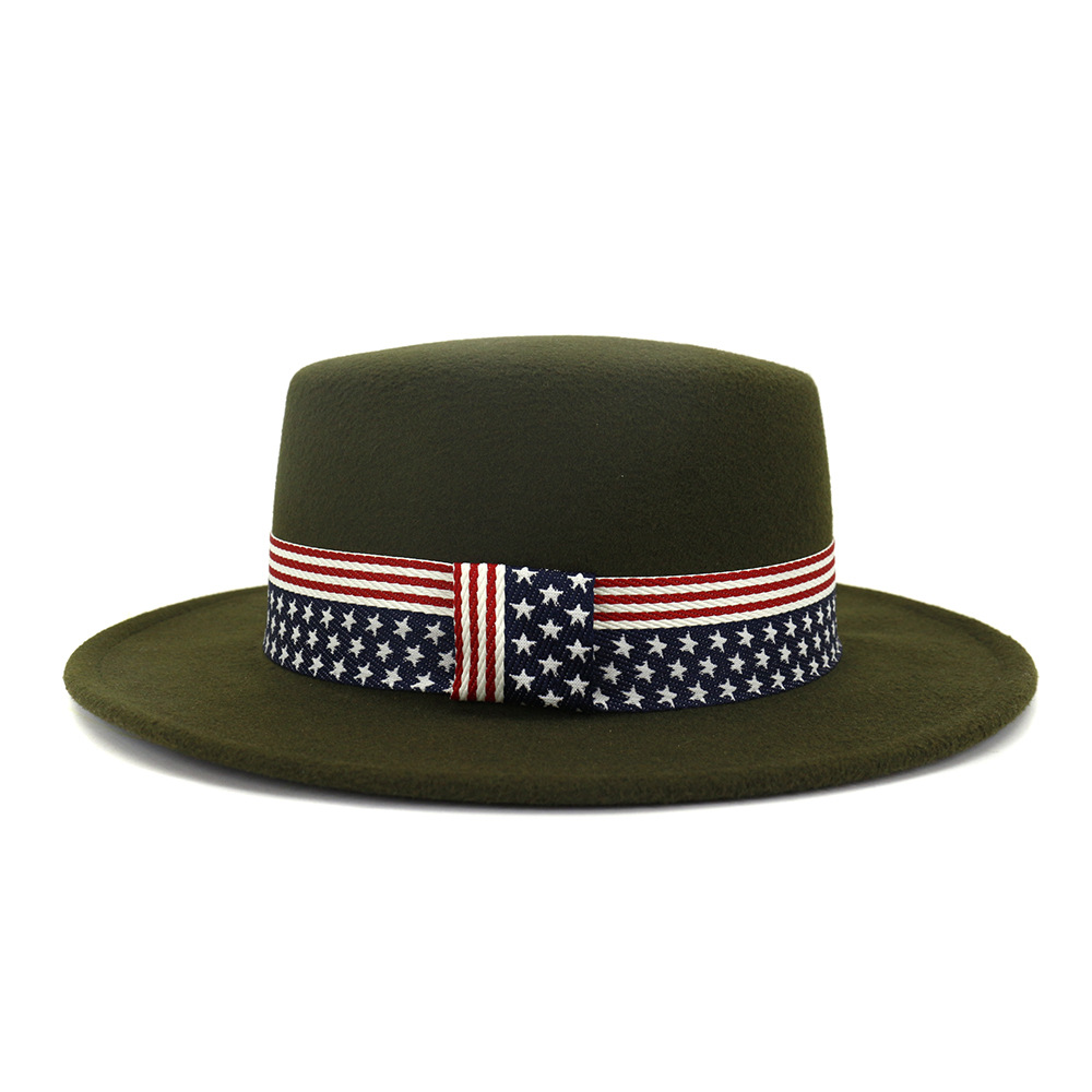 秋冬季男女情侣帽子新款英国经典复古毛呢平顶帽大檐帽mnpd063