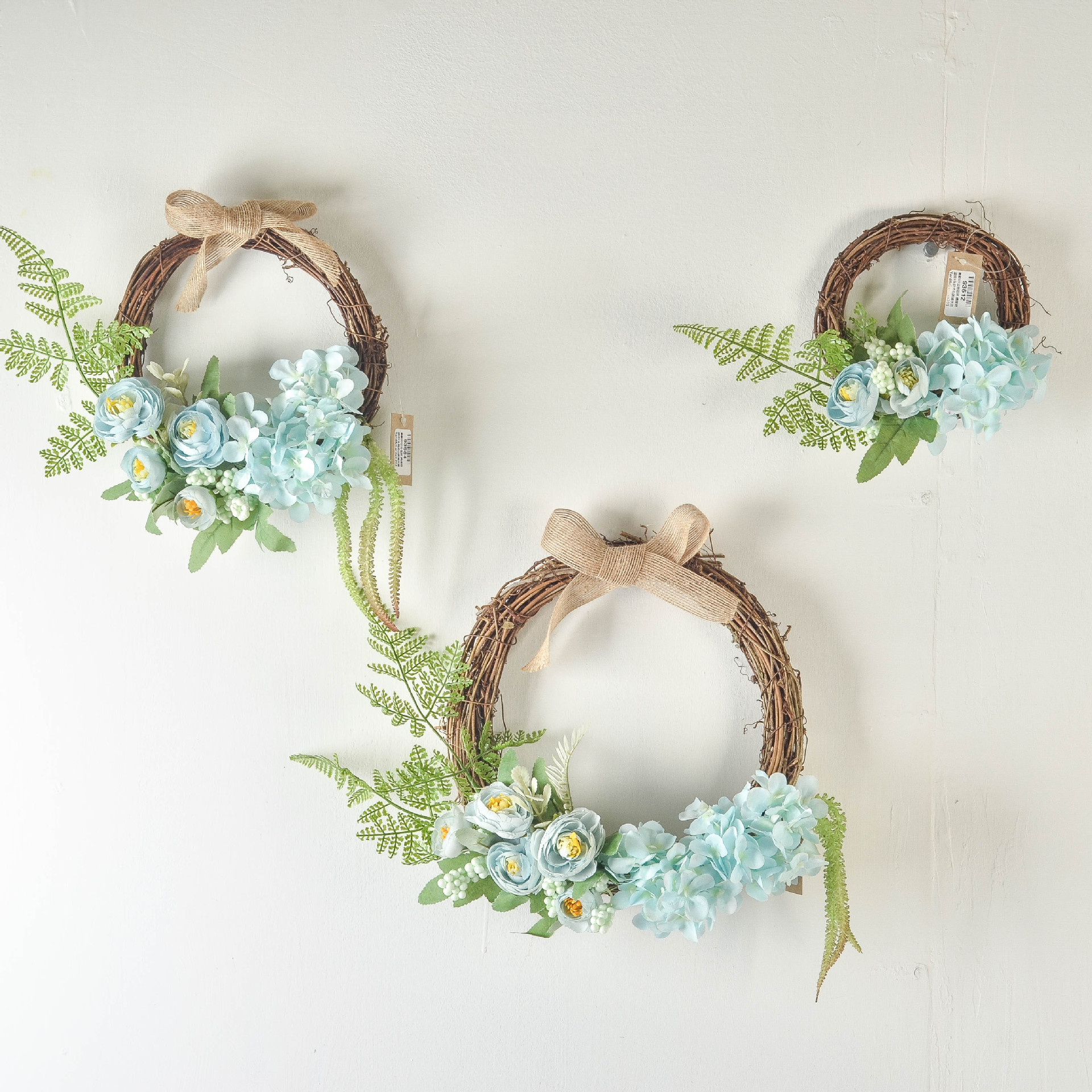 ins墙饰壁挂花网红背景装饰道具门饰门环绣球花环套装一件代发