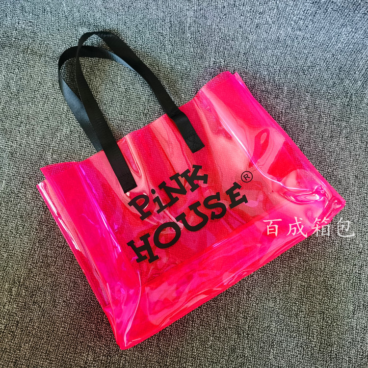 pvc透明礼品袋手提袋定制 透明手提袋定做 ins幻彩镭射手提袋塑料