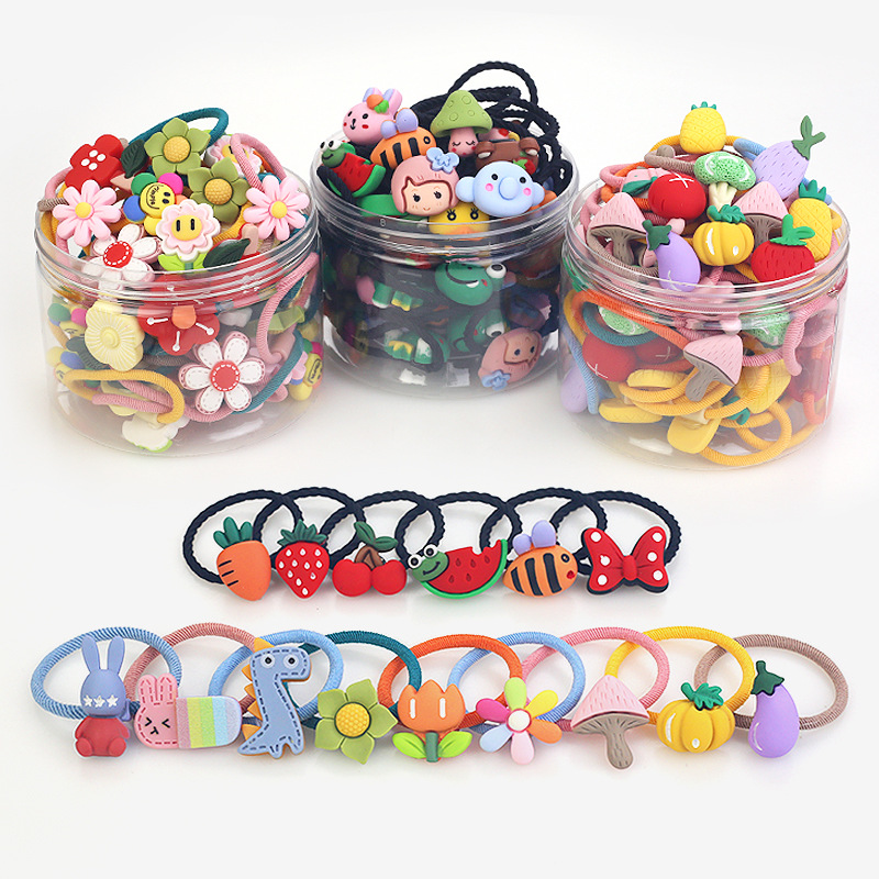 Children's Hair Rope Hair Elastic Band Does Not Hurt Hair Girls Headdress Little Hair Ring Korean Suit Baby Hair Accessories Boxed