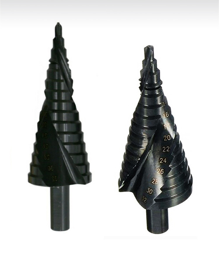 三角柄螺旋槽阶梯钻氮化黑4-32mm宝塔钻台阶扩孔钻头