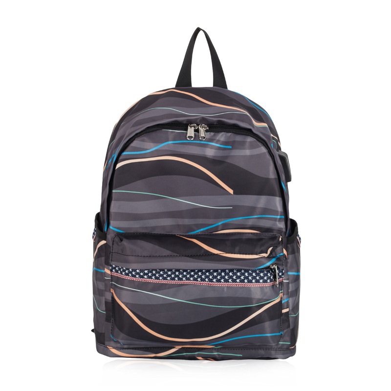 新款书包潮流时尚 双肩背包男女学生休闲印花双肩包跨境 现货批发