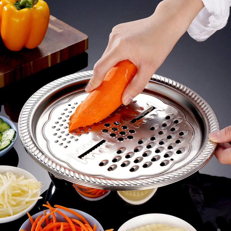 多用途不锈钢刨丝盆 淘米器厨房洗米筛三件套礼品抖音快手代发