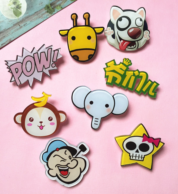 日本萌妹子原宿zipper可爱胸牌卡通亚克力徽章胸针百搭包包配饰