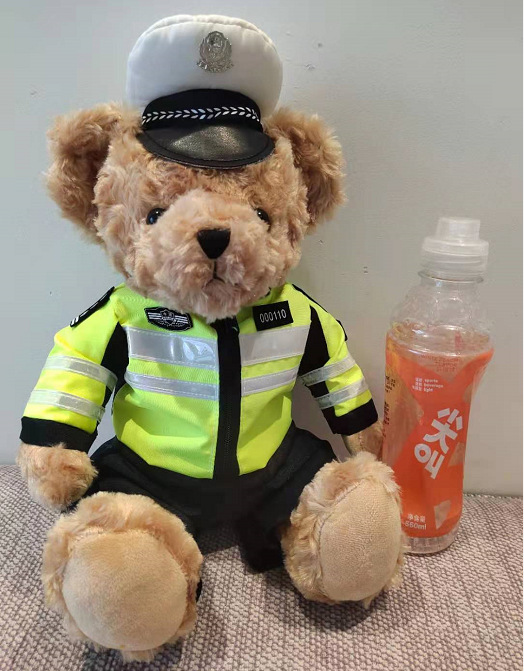 2020新款骑行服交警公仔骑士警察小熊毛绒玩具泰迪熊礼品礼物定制