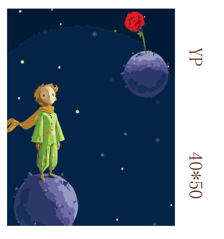 厂家批发跨境货源 4050diy手绘数字油画小王子系列 装饰油画
