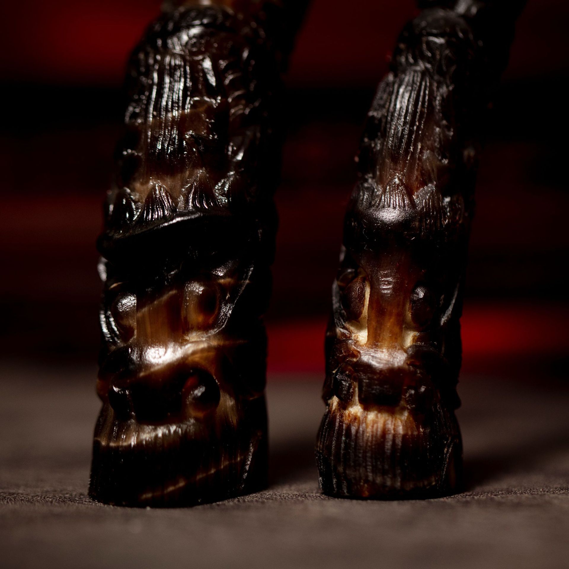 山羊角摆件办公室个性工艺品羊角雕刻件文玩收藏品山羊角现货批发