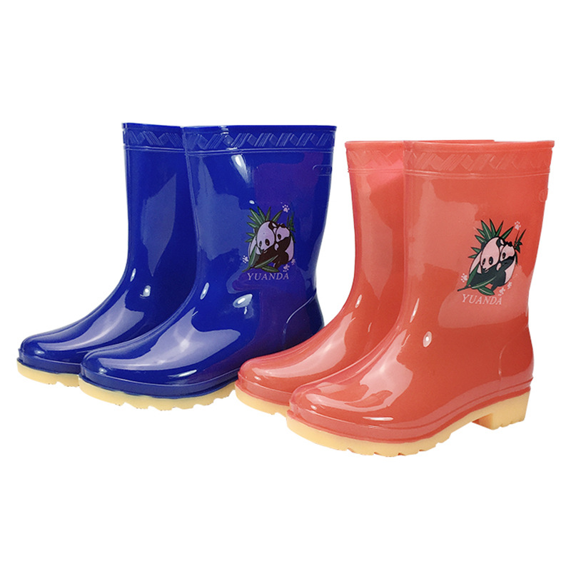 Factory Direct Sales Children's Rain Boots Male and Female Students Non-Slip Mid-Calf Rain Boots Fashion Cartoon Big Children Rain Shoes Foreign Trade Wholesale