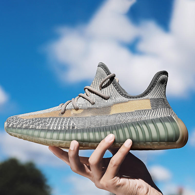 椰子鞋350莆田真爆软底运动鞋男卡其蓝精灵牛仔蓝透气休闲鞋代发