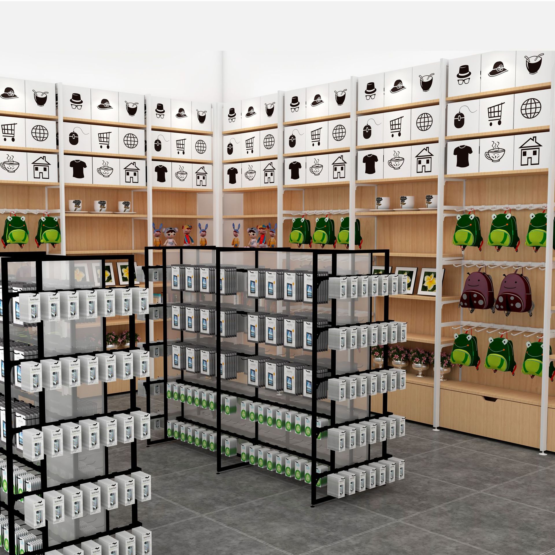 优品货架精品服装货架饰品店鞋子包包货架 新款钢木货架