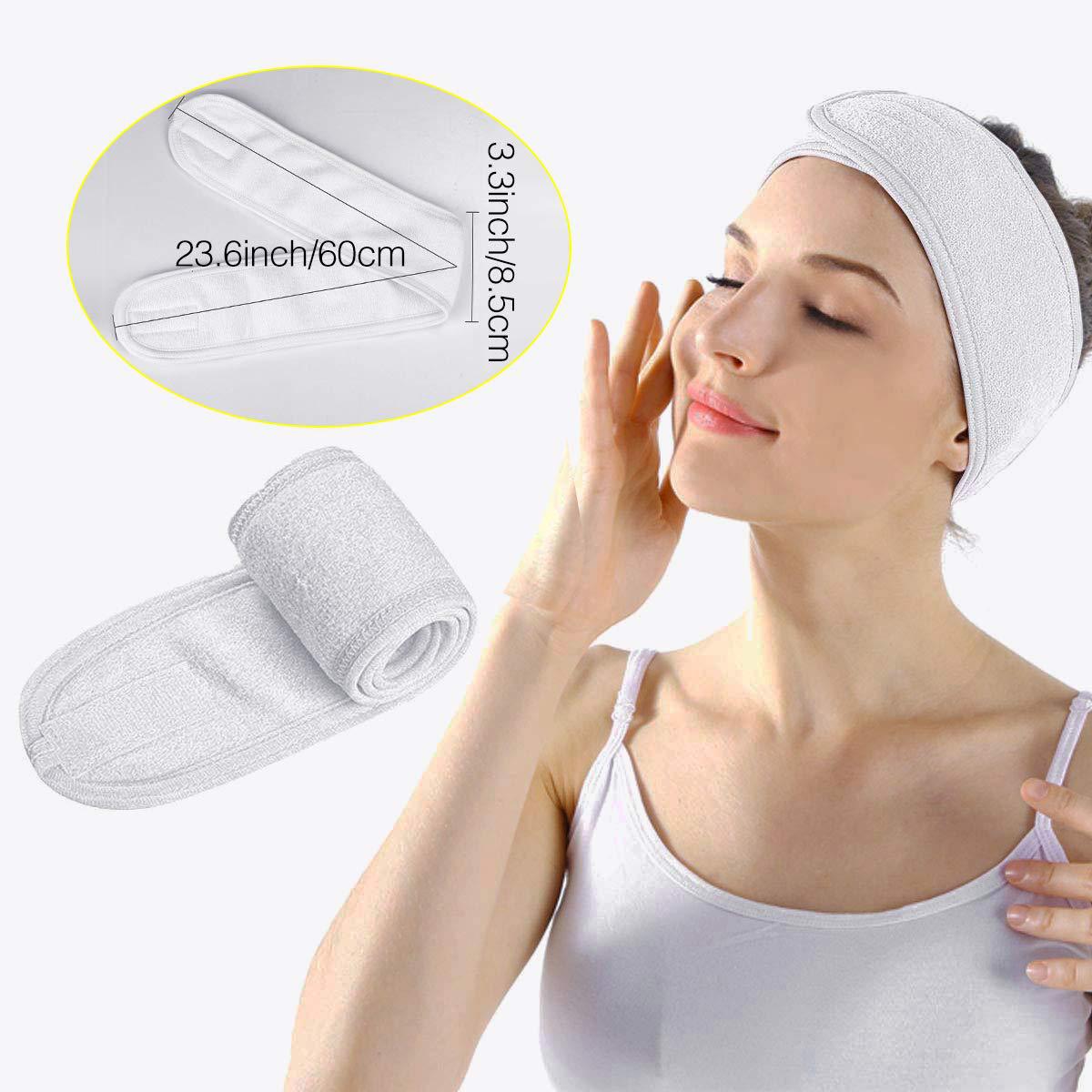 东莞工厂定制双层美容头巾 刺绣款魔术贴束发带 洗脸清洁头巾