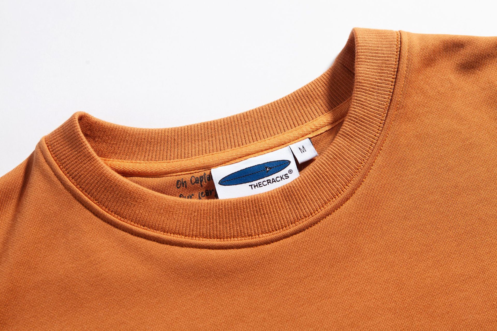 thecracks 进念 日系复古圆领卫衣男撞色字母印花中性套头衫 w004