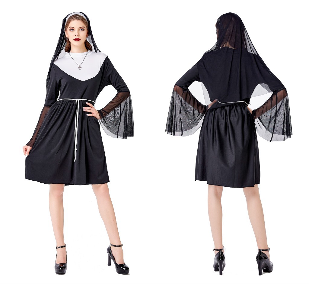 万圣节新款修女服装服情趣内衣 cosplay演出服新款修女服游戏制服