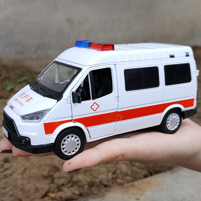 盒装jk1/32江铃全顺救护车合金汽车模型面包车货车特顺仿真玩具车