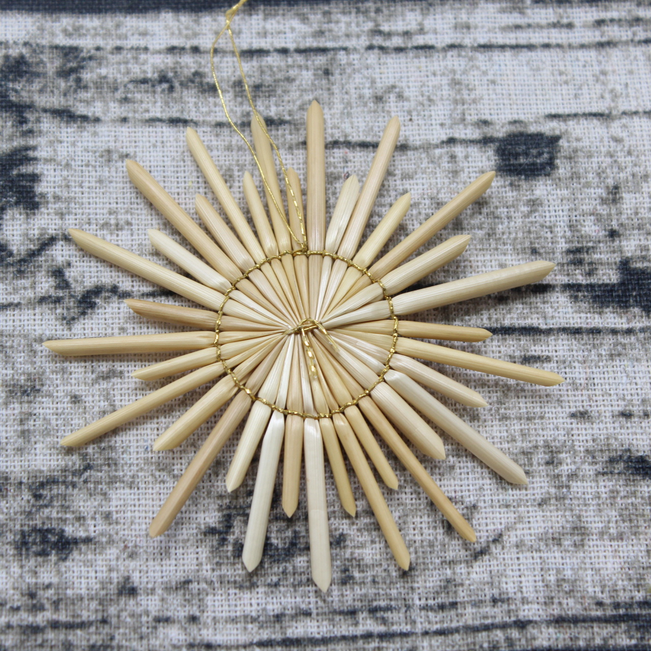 麦秆编织工艺礼品圣诞雪花圣诞礼物圣诞树挂件纯手工编织天然麦秆