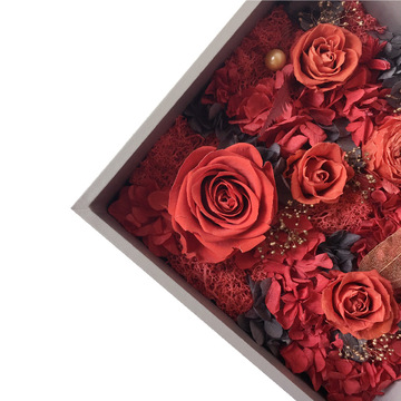 方形透明亚克力盖永生花盒母亲节花礼包装盒情人节七夕花束礼盒