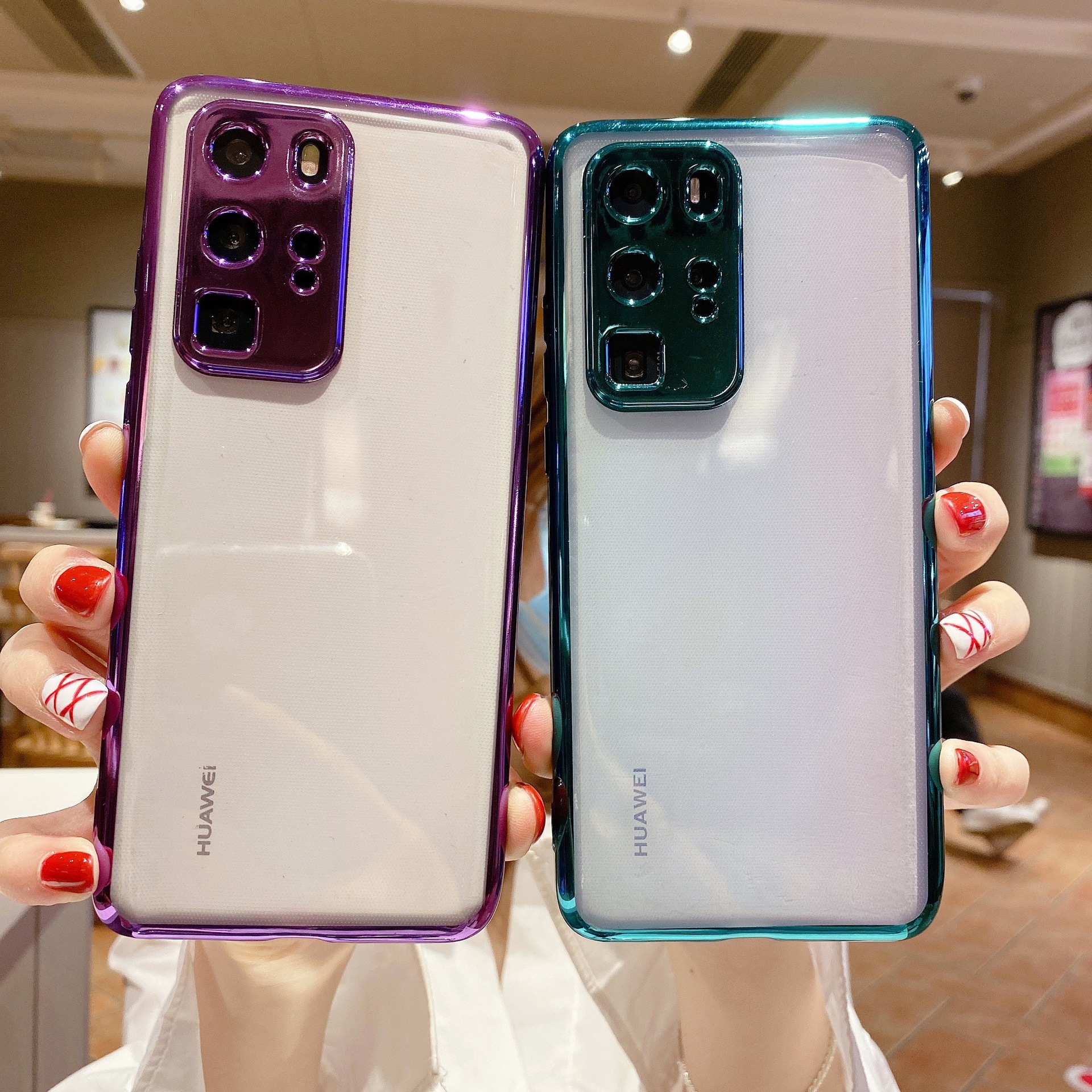适用华为p40pro 手机壳nova7se电镀tpu软壳荣耀x10镜头全包保护套