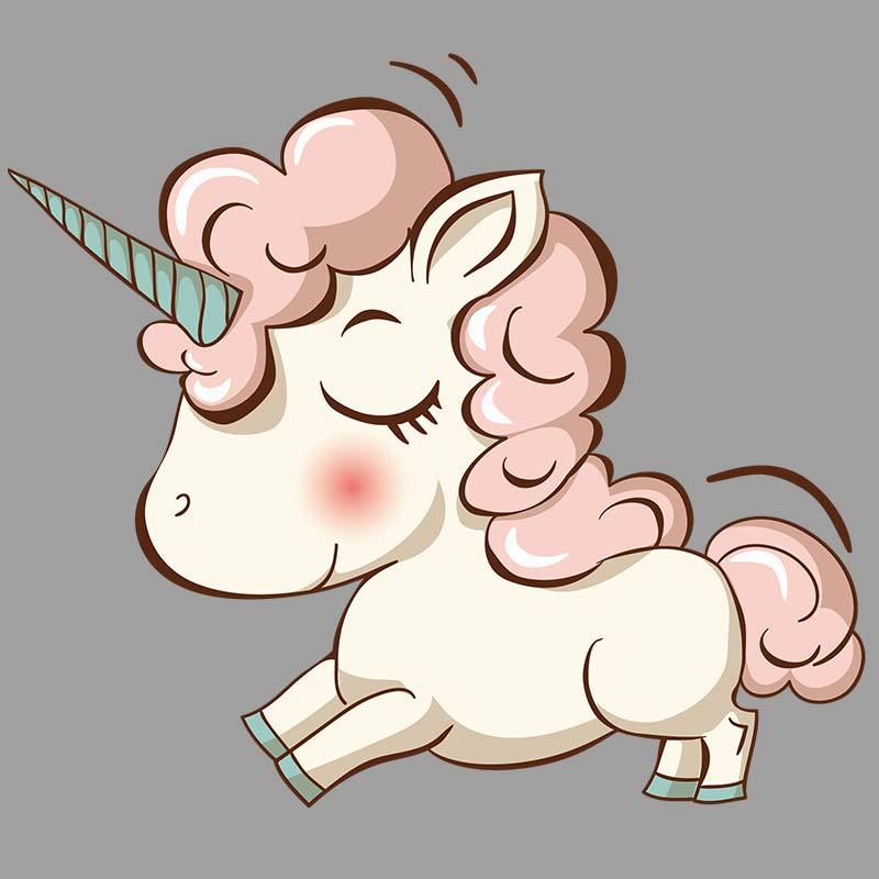 可爱动漫独角兽柯式烫画 卡通动物烫画贴 diy儿童服装热转印烫画