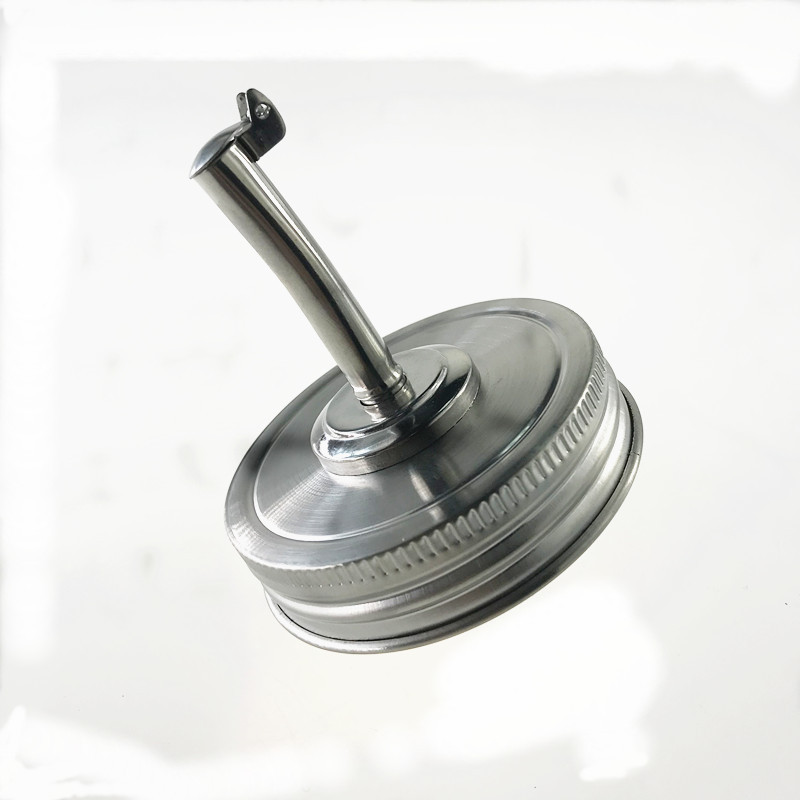 梅森罐不锈钢长嘴油壶盖倒酒器食用油分配器70口梅森罐不锈钢盖