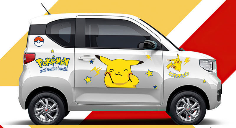 五菱宏光车贴皮卡丘哆啦梦车身拉花猫卡通动漫装饰贴纸