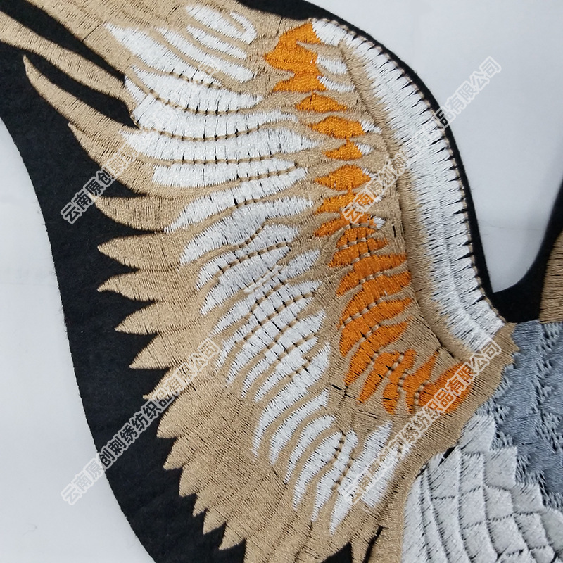 民族绣花 老鹰 彝族领褂 贴花 苗族背胶布贴 石林少数民族配件