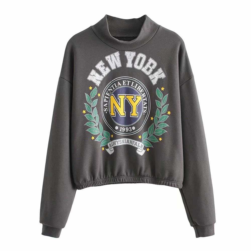 2020秋季欧美女装新款正面印花卫衣女 2803