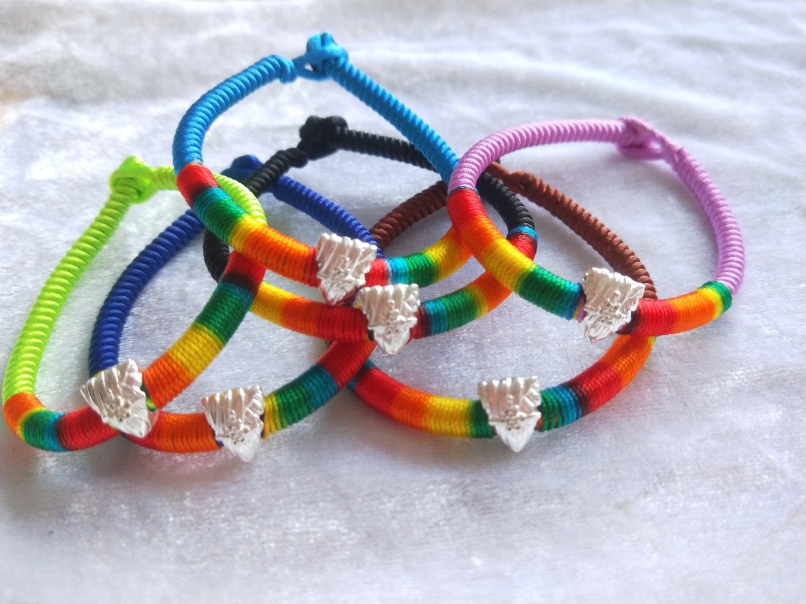 端午节彩绳女五月节五彩绳情侣宝宝手链脚链手工编织苗银粽子