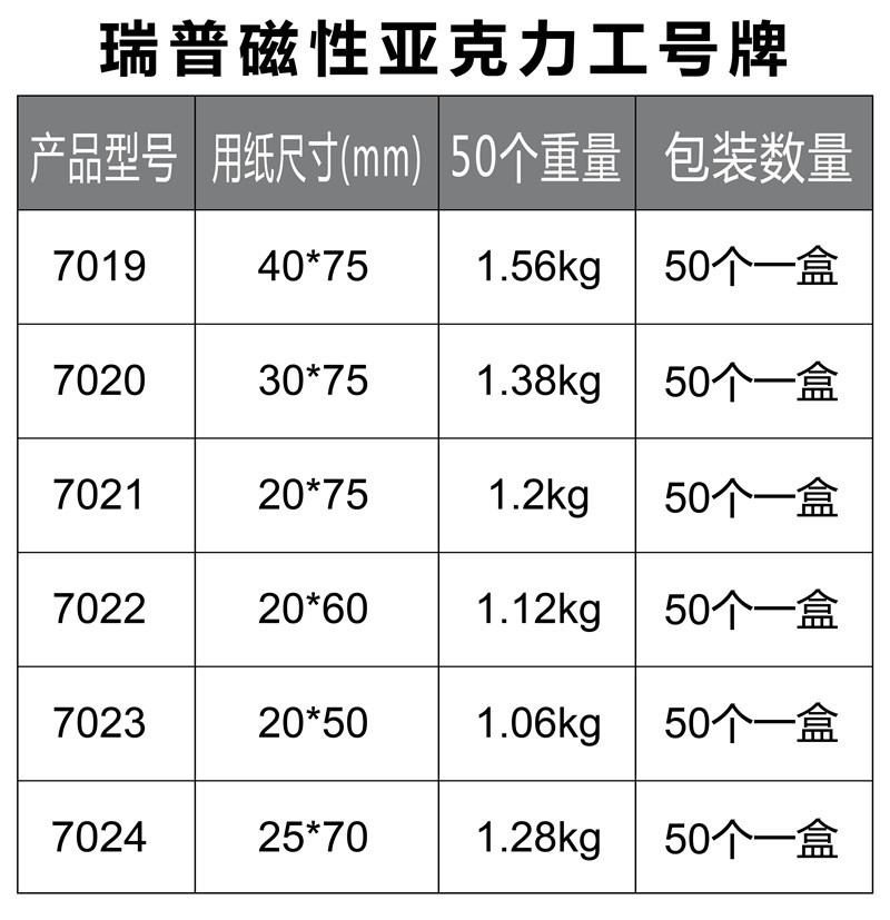 亚克力磁性胸牌工牌别针工号牌员工胸卡磁铁工作牌酒店员工姓名牌