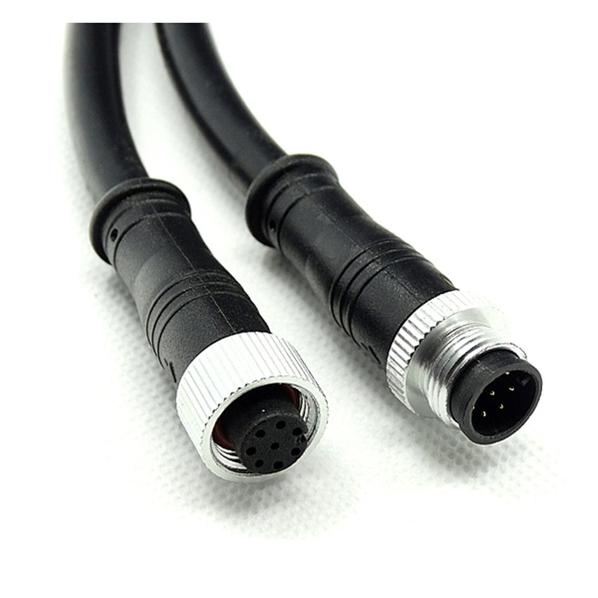 供应 m12防水头 防水公母头8芯户外led金属防水线公母防水连接器 1个