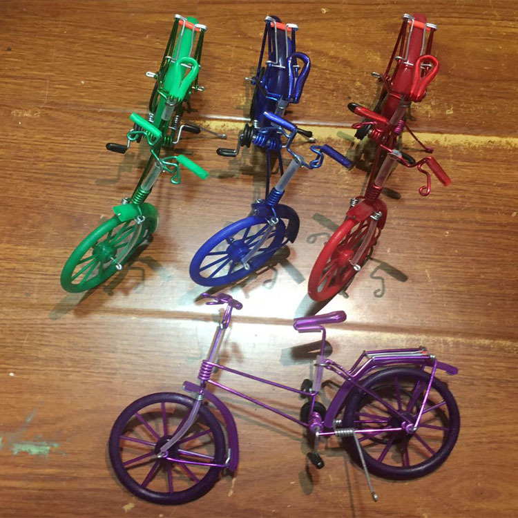 自行车铁艺自行车自行车微缩模型摆件手工制作可以转动的自行车