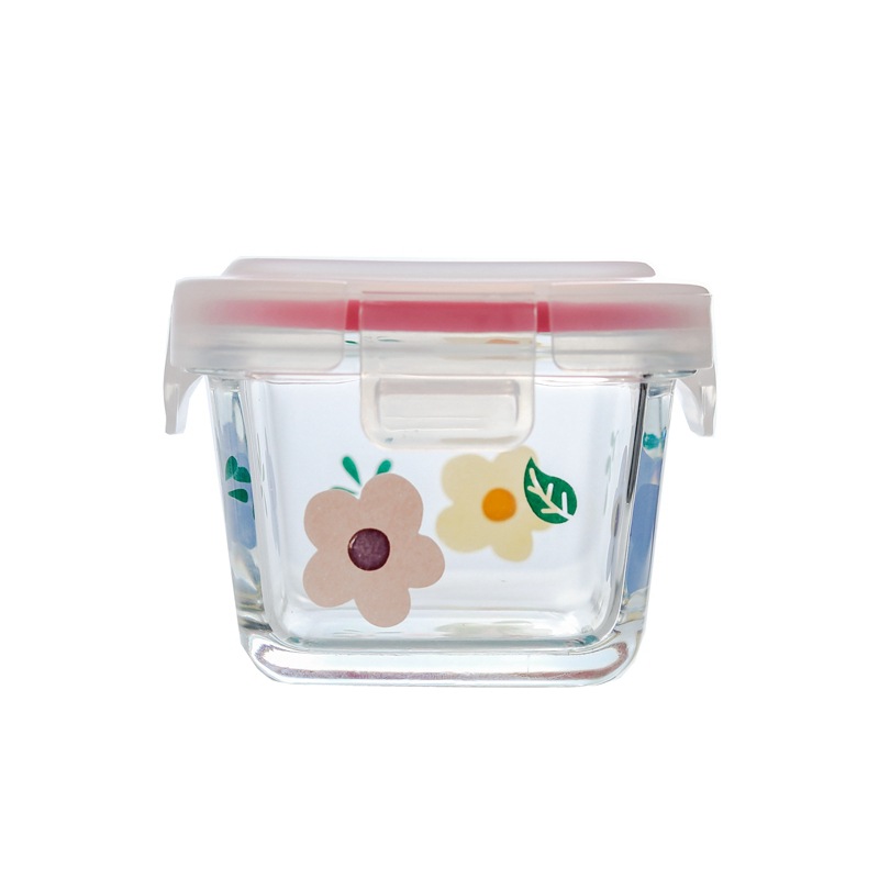 Bird's Nest Peach Gum Storage Bottle Sealed Box Glass Bottle with Lid Portable Home Mini Crisper Food Grade Jam Bowls