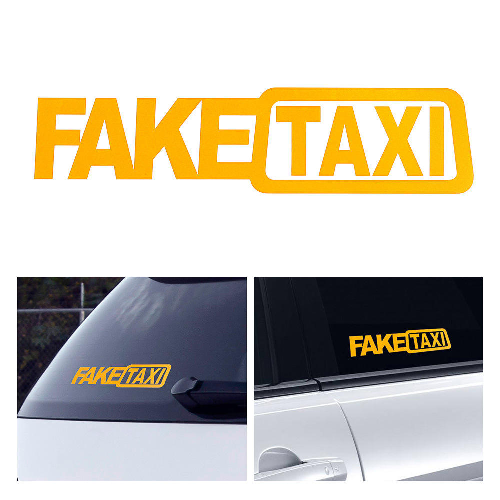 x-003 yuutoo外贸热销汽车贴纸fake taxi个性英文车贴遮划痕小贴